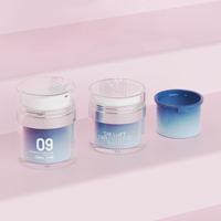 Flacons pompe airless de luxe 50 ml en PET, PP, ABS pour emballage cosmétique, logo personnalisé, en plastique, pour sérum, crème visage, tonique, soin de la peau 100 ml