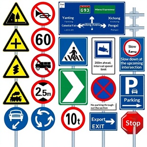 Señales de Tráfico Reflectantes de Aluminio Personalizadas al por Mayor para Seguridad en Acantilados, Carreteras, Obras, Estacionamientos y Aeropuertos - Product Image 1