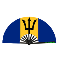 Éventails pliables à la main avec drapeau de la Barbade, grands éventails pour la danse en ligne, les mariages en plein air et les fêtes