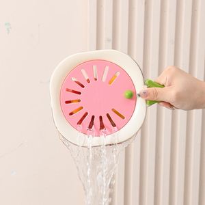 Multifunctional <b>Folding</b> Handle Fruit <b>Storage</b> With Lid Vegetable Drain Double-Layer Fresh-Keeping <b>Box</b> Custom Logo - Product Image 1
