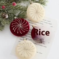 Sapin de Noël artificiel de luxe en PVC floqué rouge de haute qualité, 8 cm, pour décorations de Noël, du Nouvel An et de fêtes à domicile