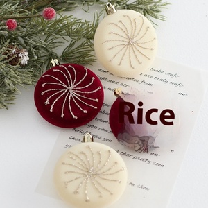Sapin de Noël artificiel de luxe en PVC floqué rouge de haute qualité, 8 cm, pour décorations de Noël, du Nouvel An et de fêtes à domicile - Product Image 4