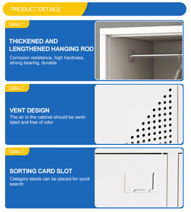 Günstiger Kleider schrank Günstiger Kleider schrank mit Schloss und Schlüssel Günstiger bedruckter Kleider schrank aus Metall Ropero Guarda roba Lemari Armadio - Product Image 6
