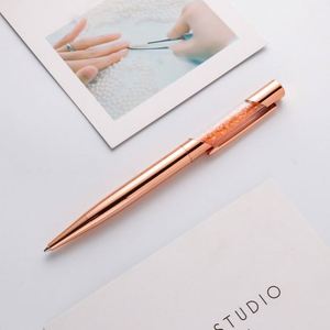 Clear Tube Inlaid Crystal Diamond Twist Metal <b>Ballpoint</b> <b>Pen</b>, Bling Glitter Floating Rhinestone Rotating Signature <b>Pen</b> - Product Image 2