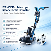 FMJ-V15Pro Extracteur de tapis rotatif électrique à eau chaude haute pression en plastique, nouveau modèle
