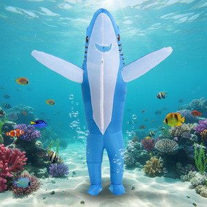 Costume da squalo gonfiabile completo completo completo per adulti Cosplay tuta gonfiabile per <span class=keywords><strong>Halloween</strong></span> divertente spettacolo Costume Cosplay squalo gonfiabile Costume - Product Image 3