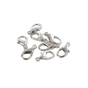 Chiusure a moschettone Ilan da 16 mm, placcate in argento, accessori per gioielli, 8 pezzi - Product Image 1