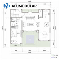 Maison modulaire à 2 étages, villa préfabriquée clé en main, maison préfabriquée entièrement meublée, revêtement en aluminium pour projet d'hôtel ou de complexe hôtelier