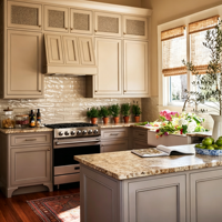 Set Kabinet Dapur Modern Ramah Lingkungan CBMmart dengan Meja Dapur dan Keran, Siap Rakit, Dapur Modular Kecil untuk Penggunaan di Rumah