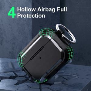 Étui <span class=keywords><strong>de</strong></span> <span class=keywords><strong>remplacement</strong></span> pour Apple <span class=keywords><strong>Airpods</strong></span> Pro 2 avec porte-clés TPU noir, boîtier <span class=keywords><strong>de</strong></span> charge sans fil <span class=keywords><strong>de</strong></span> deuxième génération - Product Image 5
