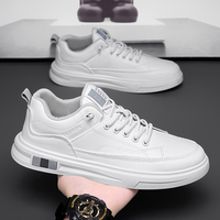 Chaussures de sport pour hommes en cuir PU et mesh, style tendance, décontractées, respirantes, à porter en toutes saisons, chaussures de course tendance