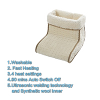 Chauffe-pieds électrique portable en flanelle polaire lavable, best-seller, avec protection contre la surchauffe, pour hôtel et usage domestique en hiver