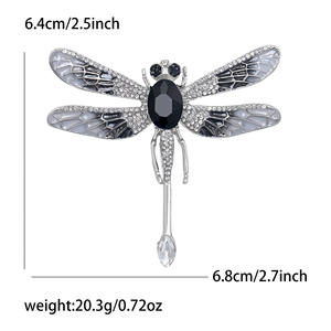 Broche con forma de libélula de piedras preciosas coloridas hecho a mano, broche versátil personalizado para mujer, broche de joyería de flores para el pecho - Product Image 5