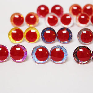 Ojos de seguridad 3D con purpurina roja para tejer a ganchillo con arandelas - Product Image 3