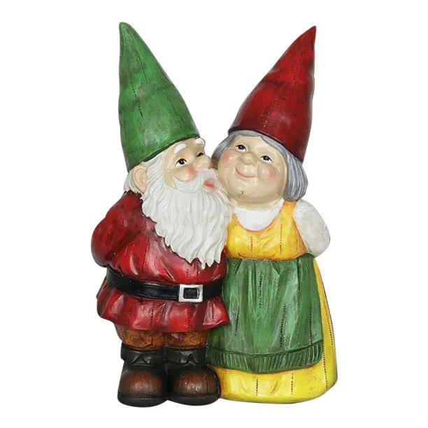 Inbulk wonderful cute two gnome christmas custom hot sell high quality resin garden couple figurine dwarf leprechauns