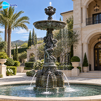 Fontaine sculpturale classique en bronze, moulée à la cire perdue, cascade d'eau à plusieurs niveaux, décoration extérieure personnalisée pour hôtel, cour, complexe hôtelier, jardin