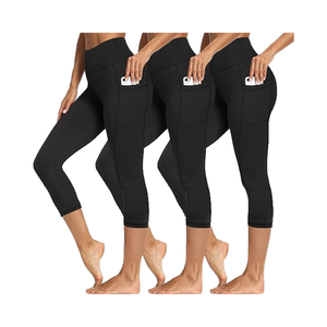 Pantalon décontracté pour femme, taille haute, coupe slim, en spandex/nylon doux comme du beurre, uni, respirant, longueur complète, avec poches, taille élastique - Product Image 1