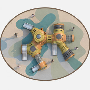 Équipement de terrain de jeux extérieur sur mesure sur le thème de l'aventure, ensemble de toboggans pour enfants, LLDPE <span class=keywords><strong>commercial</strong></span> pour écoles, parcs et jardins - Product Image 3