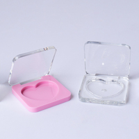 Boîte vide carrée jetable en ABS, personnalisable, style marque, pour fard à paupières et blush rose cœur de fille
