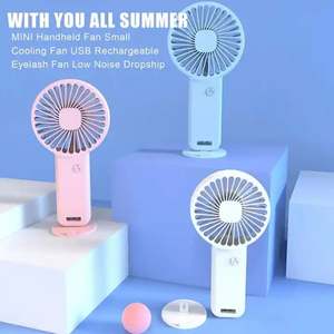 Factory 2025 Mini Portable USB Rechargeable Desk Fan 2024 New Coming Bladeless <b>Foldable</b> Wearable Mini Handfan Built-in Plastic - Product Image 2