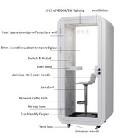 Cabine de bureau mobile insonorisée moderne avec isolation acoustique pour hôtel, école, réunions privées et espace de travail et d'étude