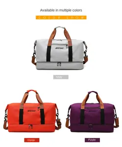 Custom Logo New Large capacity Women Colorful Luggage Sport Yoga Duffel Bag With Shoe Compartment Waterproof Nylon Tote Bag