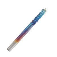 Fraise à queue simple RUIMENG en carbure de tungstène avec revêtement nano bleu, pour routeur CNC, HRC, sans direction de coupe, pour PCB, moules et plastique