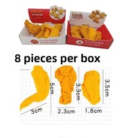 Borradores con Forma de Alitas y Muslos de Pollo Fritos, Borradores Mini Lindos al por Mayor, Material Escolar para Regalos y Premios para Maestros