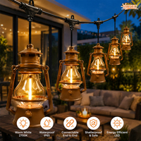 Guirlande lumineuse de Noël Shineu, ampoules vintage connectables, 5 m, alimentée par énergie solaire, LED, batterie, IP65, aluminium moulé sous pression, ETL, jardin