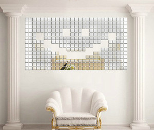 Hot Selling Home Decoration <b>Square</b> Acrylic <b>Mirror</b> Wall Stickers Bedroom Living Room Decoration 100 Pieces Per Set - Product Image 3