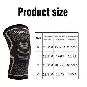 Copper Nylon <b>Knee</b> <b>Brace</b> Breathable Knitted <b>Support</b> For Men Basketball Running Fitness Protection MLXLXXL - Product Image 3