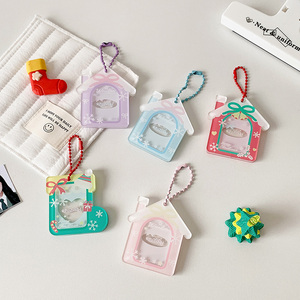 Spot Wholesale Cartoon 1-inch Photo <b>Frame</b> Keychain Celebrity ID Card Photo Pendant Ornament Christmas Gift for <b>Best</b> <b>Friends</b> - Product Image 1