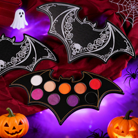 Palette de fards à paupières gothiques en gros, 9 couleurs, mats, irisés, métalliques, pailletés, haute pigmentation, véganes, maquillage Halloween