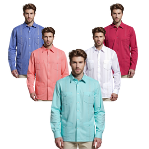 TKAN694 Wholesale Cotton Style Short Sleeve <b>Shirt</b> for <b>Men</b> High Grade Turn Collar Plus Size Four Pockets <b>Floral</b> Pattern - Product Image 1