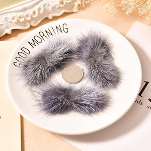 Mink Pom Pom Hair <b>Clip</b> 3x7cm <b>Bow</b> Tie Rabbit Fur DIY Accessory Daily Use - Product Image 2