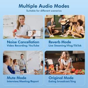 Microphone cravate sans fil PIX-LINK <span class=keywords><strong>J6</strong></span> avec clip magnétique et écran d'affichage, réduction du bruit, avec étui de charge, vente en gros - Product Image 3