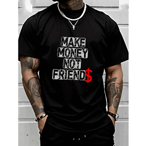 T-shirt da uomo alla moda stile artistico Design unico con frasi divertenti Smart Casual <span class=keywords><strong>abbigliamento</strong></span> a maglia a basso costo all'ingrosso - Product Image 2