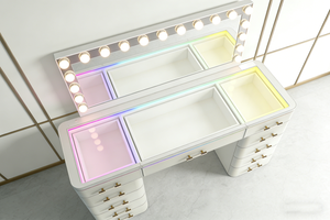 Modern for Luxury Makeup <strong>Vanities</strong> Colorful <strong>Light</strong> 13 Drawers White Black <strong>Vanity</strong> Table Adjustable <strong>Mirror</strong> Bedroom-2026 Hot - Product Image 6