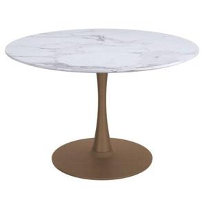 <b>Round</b> White Marble Sintered Stone <b>Table</b> Top with Aluminum Edge | Modern Commercial Tabletop Wholesale - Product Image 3