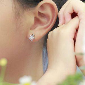 Nouveauté Dylam, boucles d'oreilles clous hypoallergéniques sans nickel en argent sterling 925, tortue de mer, enfant, cercle, zircone cubique 5A - Product Image 3