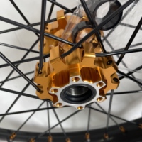 Jeu de jantes à rayons droits noirs 19x1.4 avant 16x2.15 arrière avec moyeu et nipples dorés pour Surron Light Bee Pièces de motocross
