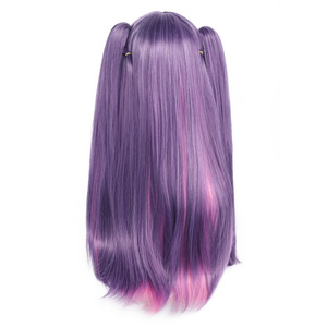 Perruque longue à double queue de cheval rose rouge mélangée pour cosplay d'anime d'Halloween AOKG-079 - Product Image 2