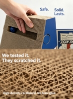 Griffoir pour chat en carton moderne en forme de L avec jouet à bille, écologique, en carton ondulé, pour chats d'intérieur