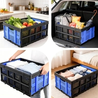 Panier de rangement pliable en plastique à 1 couche avec couvercle, 260x400x560, pour le stockage des fruits et le shopping - Vente en gros usine