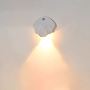 Interior White and Black Shell Shaped Battery Operated Sensor Intelligent Decorative Wall Lights