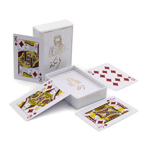 沙特阿拉伯扑克牌巴洛特纸定制标志防水防断裂100% 塑料扑克牌带盖和底盒 - Product Image 1