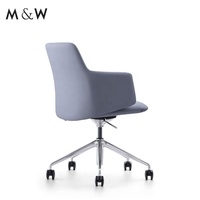 Chaises de course d'ordinateur de chaise de bureau pivotante à dossier bas en cuir noir M & W vente en gros