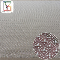 Tissu de dentelle de mariage de luxe en perles blanches françaises pour femme, tulle lourd perlé pour robe de mariée