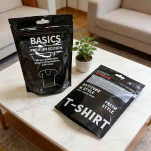 Emballage d'Habillement Personnalisé Sac en Plastique avec Logo UV Entièrement Dégradable Étanche à l'Humidité et à la Poussière Sac en Mylar - Product Image 2