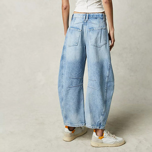 2026 New Barrel <strong>Jeans</strong> <strong>for</strong> <strong>Women</strong> Wide Leg Mid Rise <strong>Stretchy</strong> Loose Denim Ankle Pants Y2k Baggy Boyfriend <strong>Jeans</strong> - Product Image 3